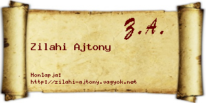 Zilahi Ajtony névjegykártya